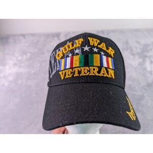Santo Cap Gulf War Veteran Black Embroidered Hat Adjustable Baseball Cap